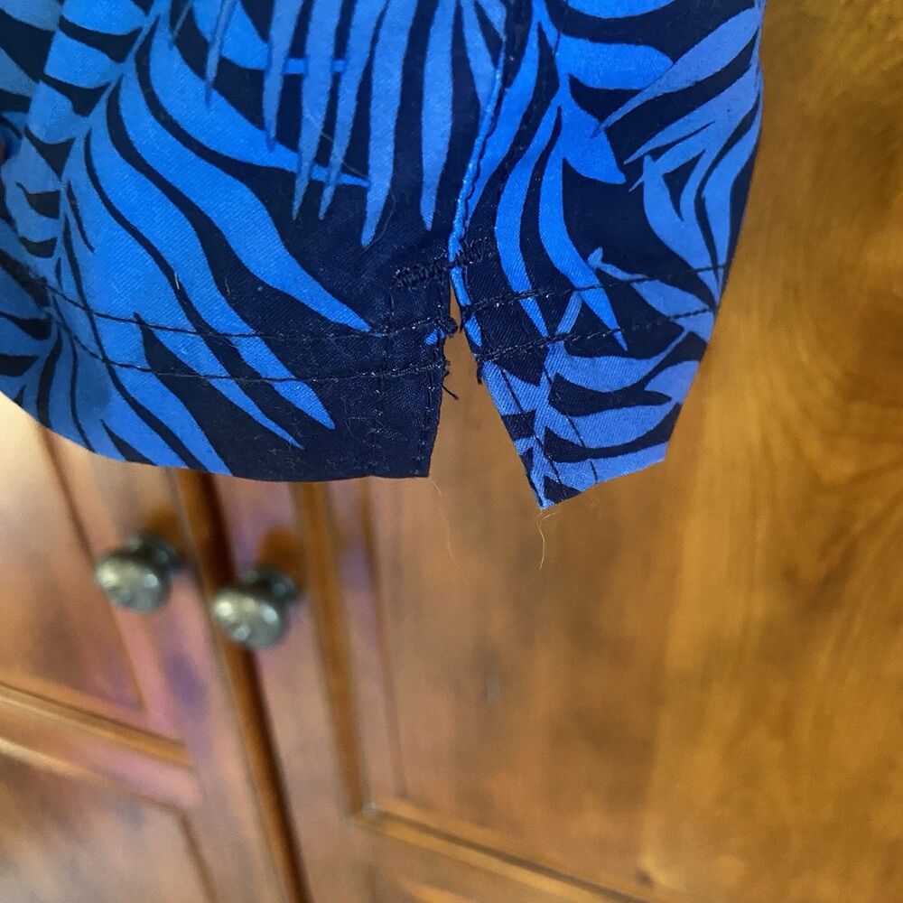 Lands End Men’s 8" Swim Shorts Trunks Sz Large 36-38 Blue Palms Tropical Beach - Picture 4 of 13